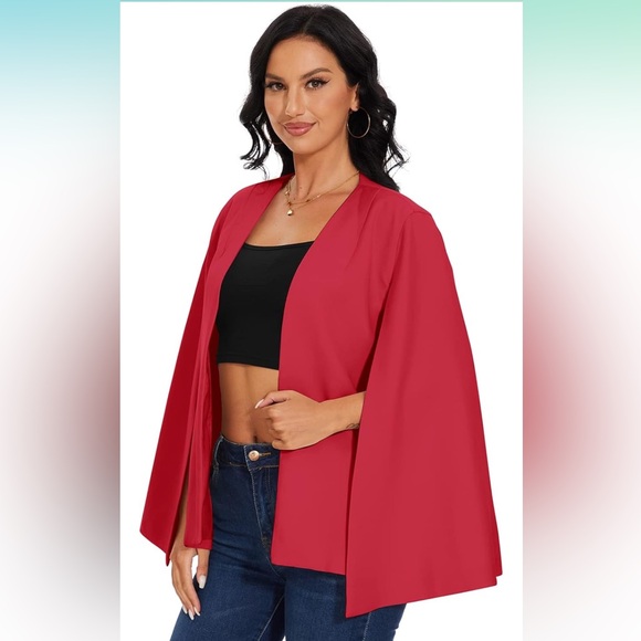 Red cape blazer - Picture 6 of 7